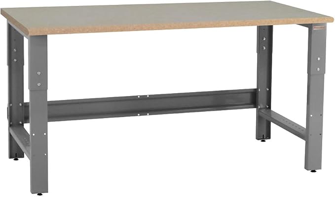 Table & Workbench: 1" Thick Particle Board Top, Height Adjustable Bench - 30" D x 48" L x 30" - 36" H - by BenchPro