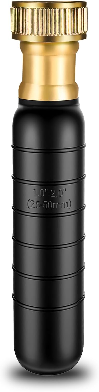 Drain Cleaning Bladder- Fits 1" to 2" Pipes, 3/4" Hose Thread Valve,Ideal for Sinks, Showers, Tubs & Sewer Lines, Rubber, Easy Daily Use, Cold Water Only (S:1" to 2")