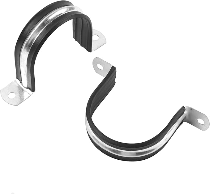 1 Inch Reinforced Rigid Pipe Strap, 20 PCS 2 Holes U Bracket Cable Clamp Hanger, Rubber Cushioned Insulated Clamp, Conduits Strap Clamps for Pipe Fixing on Various Surfaces(25mm)