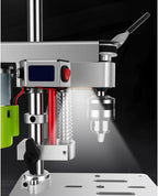 RATTMMOTOR DIY Benchtop Drilling Machine 110V-220V, Mini Desktop Variable Speed Drill Press 12mm Stroke, 3000RPM 795 Motor with Bench Vise Clamp, JT0 Drill Chuck 4.5mm for CNC Machining