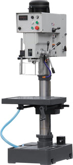 KAKA INDUSTRIAL Geared Head Drill Press,2.2kW 220V 1-Phase, Powerfeed and Auto Downfeed, 1.25 inch Steel Drilling, MT3 Taper, Digital RPM/DRO, Cast Iron Benchtop DP-32