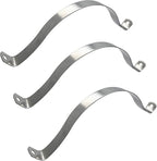 NGe 6Inch Rigid Pipe Strap Clamp U Bracket Tube Strap Tension Clips Two Holes Tube Straps Stainless Steel Silver,for Pipe Fixing(3Pcs)