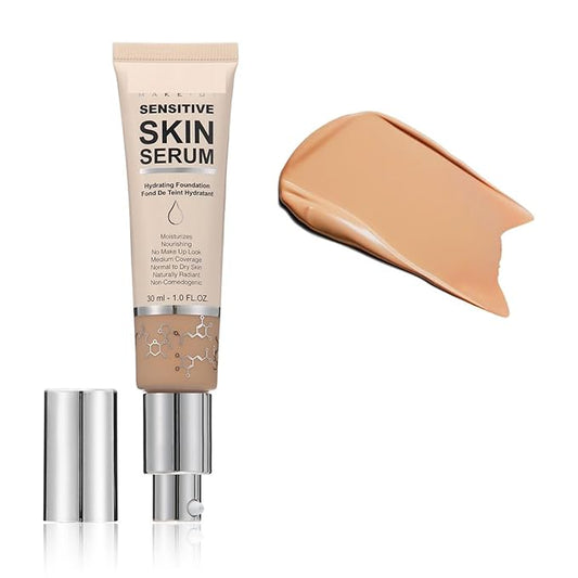 MAEPEOR Hydrating Foundation 6 Colors Full Coverage Liquid Foundation Naturally Mattle Oil-Control Foundation for All Skin Tone (03 Buff Beige)-VeraVaultWomen