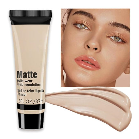 1 Pack Liquid Foundation Cream for Face Makeup,Durable Full Coverage Matte Concealer Make Up,Oil Control & Waterproof Base Primer -1 Fl.Oz-BEIGE 4#-VeraVaultWomen
