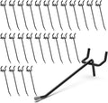 HUHOLE Pegboard Hooks 4 Inch 50PC, Black Peg Board Hooks, Fit 1/4" or 1/8" Pegboard, Ideal Peg Board Organizer Accessories for Garage Tool Organization, Wall Storage (Black, 4 Inch)