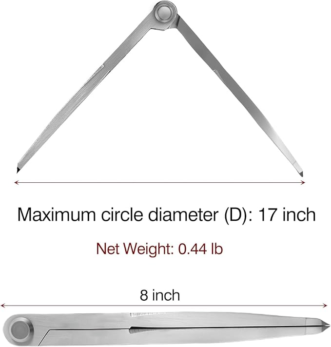 Alloy Leather Divider, Professional Navigation Divider Compass Geometry Tool, Metal Leather Work Scribe Tool Woodworking Drafting Carpenter Compass for Geometry