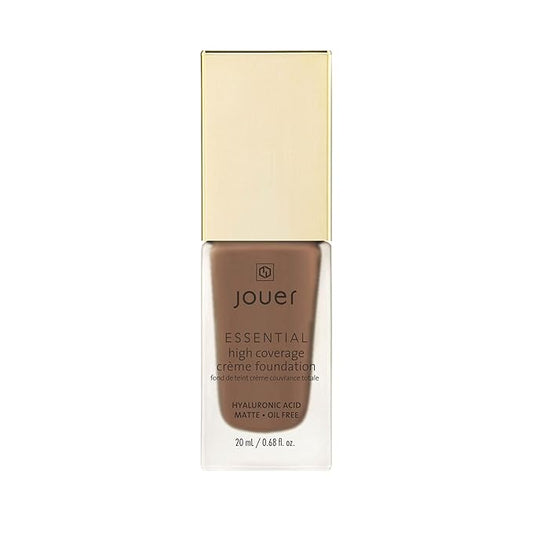 Jouer Essential High Coverage Crème Foundation - Available in 50 Shades for All Skin Tones - Healthy Ingredients - Paraben, Gluten & Cruelty Free - Vegan Friendly