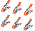 PONY 6-inch Heavy Duty Spring Clamps Set, 2-inch Jaw Opening, Nickel-plated Steel Spring Clips Clamps with Protected Rubber Handles and Tips, 6-Pack