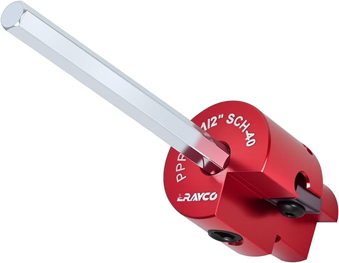 ERAYCO 1/2'' PVC Pipe Reamer, Plastic Pipe Fitting Reamer Tool, Fit into Standard 1/2" Drills, PVC Fitting Saver for SCH40 PVC CPVC ABS Pipe