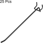 HARFINGTON 25pcs Pegboard Shelving Hooks 8" Stainless Steel Peg Board Display Hook Hanging Holders Wall Mount Organize Tools for Workbench Garage Kitchen Store, Black