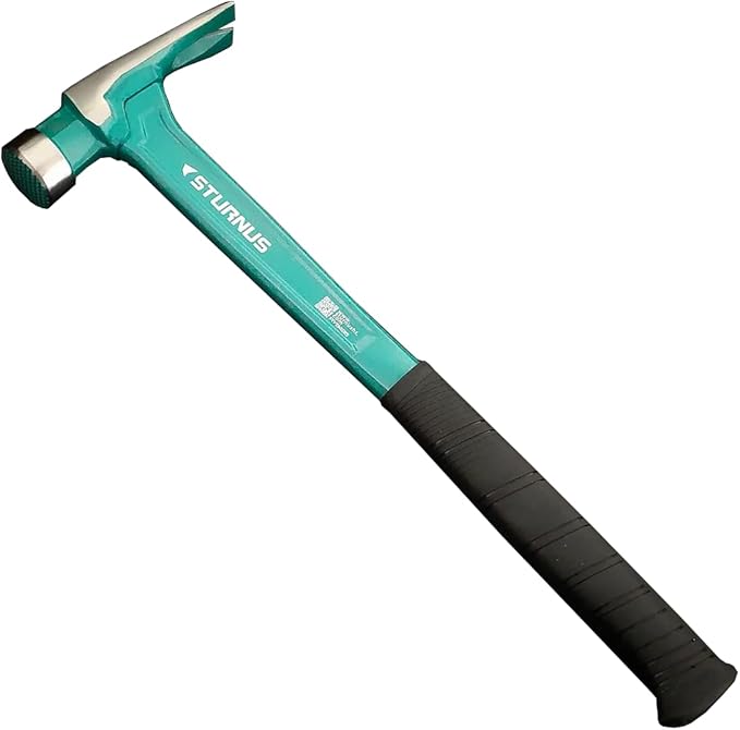 Sturnus Turquoise 13oz Velocity Rip Claw Hammer – 13oz, Lightweight Aluminum & Ergonomic, Pro-Grade with Anti-Vibration Grip (Milled Head, Long Handle)