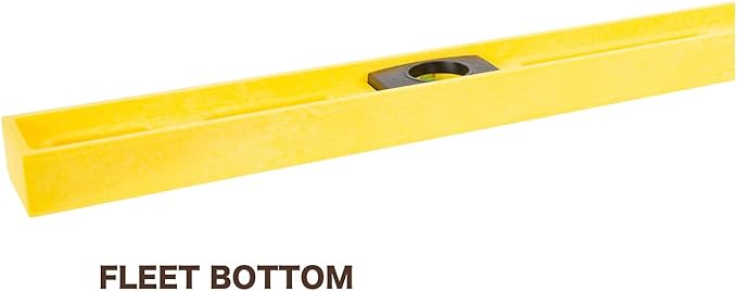 Mayes 10102 Polystyrene 4ft Level, 48 Inch Level Made in the USA, Contractor, Plumber, and Carpenter Tools, Impact Resistant Frame, Three Vials, Accurate to .001 Inch, Won’t Scratch Work Surfaces