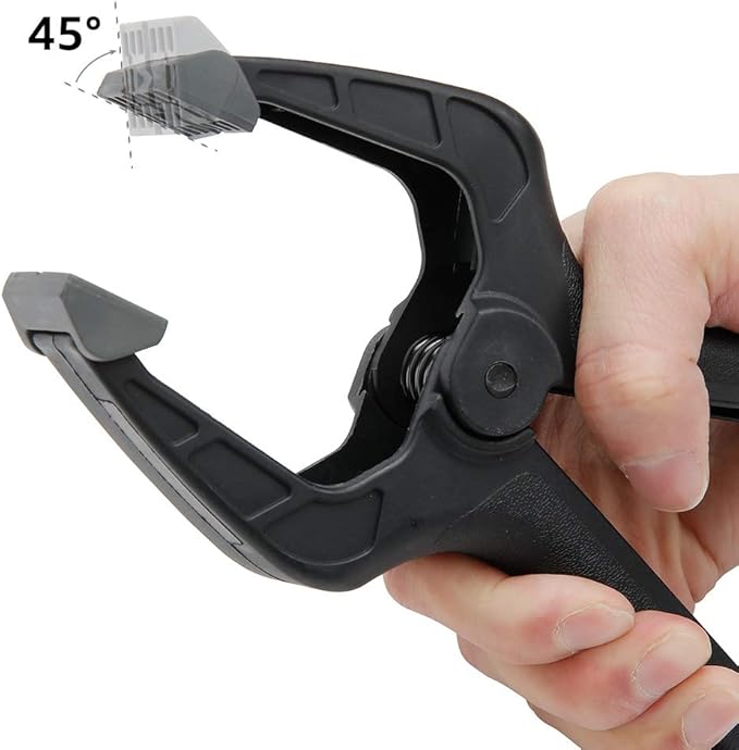 Amazon Basics 14-Piece Nylon Spring Clamp Set, 6 Pack of 3-3/8-inch, 4 Pack of 4-1/2-inch, 4 Pack of 6-1/2-inch, Black/Grey