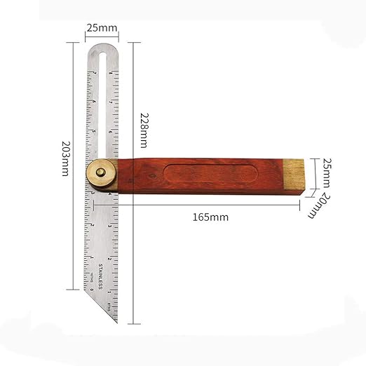 360 Degree Sliding T-Bevel Carpenters Angle Finder, 9 Inch Angle Ruler Wood Bevel Protractor Tool
