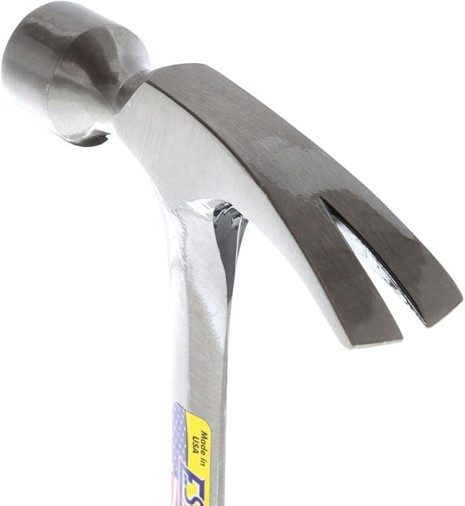 ESTWING Framing Hammer - 28 oz Long Handle Straight Rip Claw with Smooth Face & Shock Reduction Grip - E3-28S