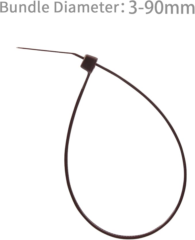 XINGO 100PCS Cable Zip Ties Heavy Duty, Premium Nylon Plastic Wire Ties with 50 Pounds Tensile Strength, Self-Locking Black Nylon Zip Ties for Indoor and Outdoor (14 inch, Brown)