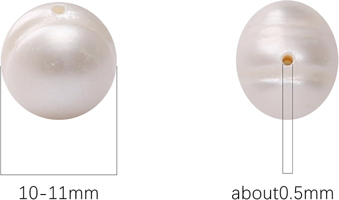 Natural Pearl Beads Potato 10-11mm White Freshwater Cultured Loose Gemstone Beads for DIY Jewelry Making 13.8''/Strand HQ