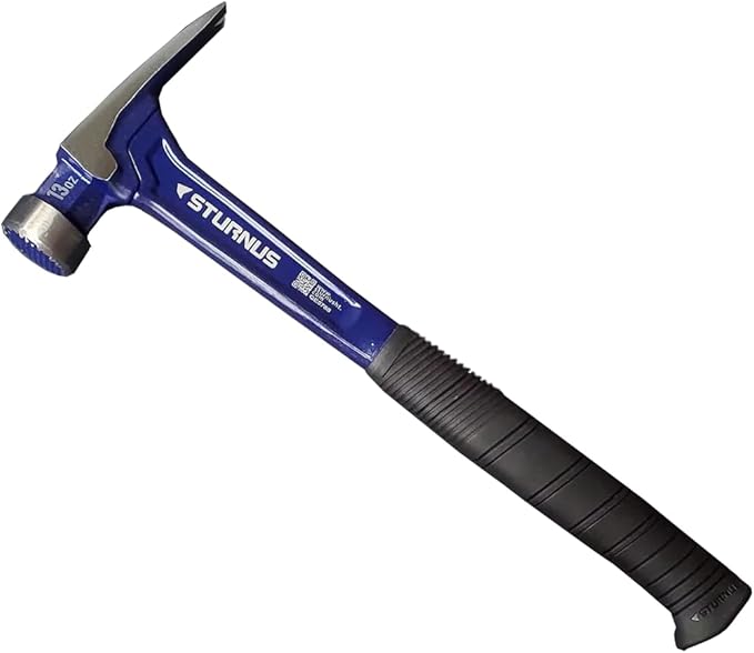 Sturnus Blue 13oz Velocity Rip Claw Hammer – 13oz, Lightweight Aluminum & Ergonomic, Pro-Grade with Anti-Vibration Grip (Milled Face, Short Handle)