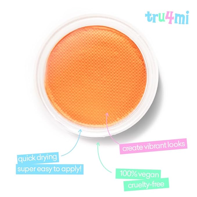 '-Water Activated Eyeliner -Wet Liner Makeup - Smudge Proof Face Body Paint Long Lasting Formula- “TruTangerine” Orange -10g/container