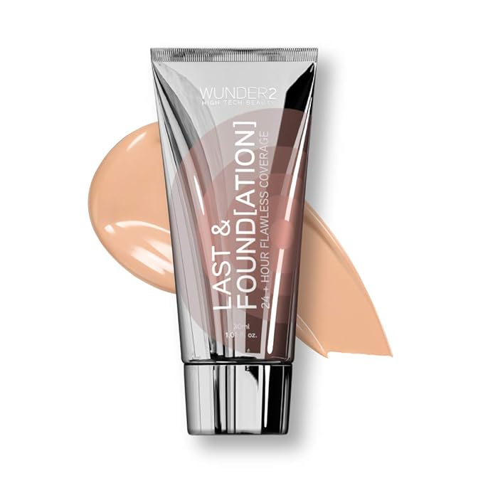 WUNDERBROW Full Coverage Foundation, Last & Found[ation] – Buildable Full Coverage Liquid Foundation For 24+ Hours Wear – Long Lasting, Waterproof, Sand-VeraVaultWomen