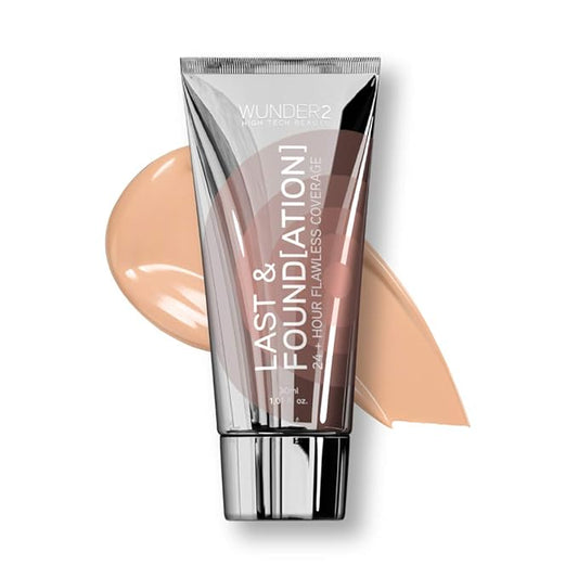 WUNDERBROW Full Coverage Foundation, Last & Found[ation] – Buildable Full Coverage Liquid Foundation For 24+ Hours Wear – Long Lasting, Waterproof, Sand-VeraVaultWomen