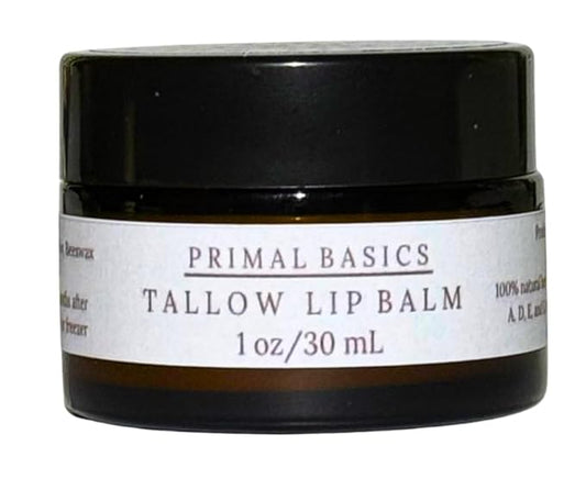 100% Grass Fed Grass Finished Beef Tallow and Beeswax Lip Balm, Face Moisturizer, Body Balm, for Oily, Dry, Sensitive Skin, USA Made-VeraVaultWomen