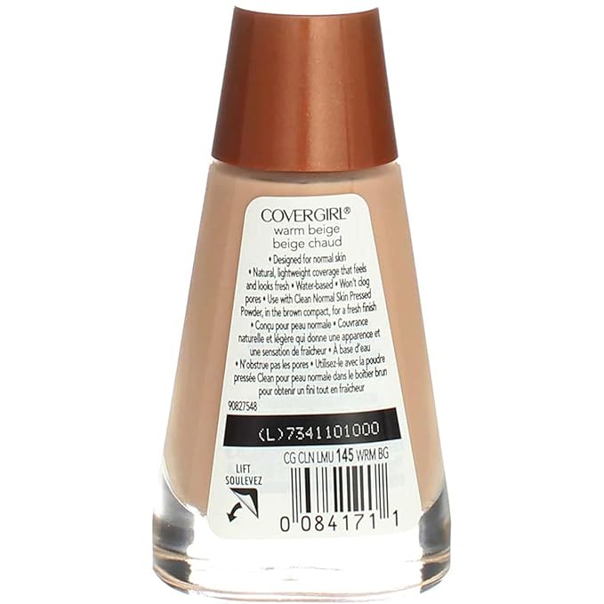 Cover Girl 00417 145wrmbei Warm Beige Clean Liquid Make Up-VeraVaultWomen