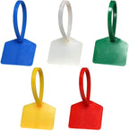 Cable Zip Tie with Tag,Wire Zip Ties with Label,100 Pcs Plastic Nylon Cable Ties,Multi Color Self-Locking Write on Tie Wraps