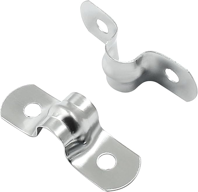 Hordion 50Pcs 5/16" Two Hole Strap U Bracket, M8 Rigid Pipe Strap Stainless Steel Conduit Clamp for Fixing Pipe