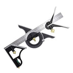 Combination Square,12 Inch Combination Square Angle Ruler, Stainless Steel Adjustable Angle Square, 90 Degree Right Angle Ruler