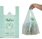 (Medium Size) OrangeBio Certified Home Compostable Shopping Bags, 500 Ct, 10" x 6" x 20", Medium, Hold 20 lbs, Thank You, Grocery, Take Out, T Shirt, To-go bags for Retail, Restaurant