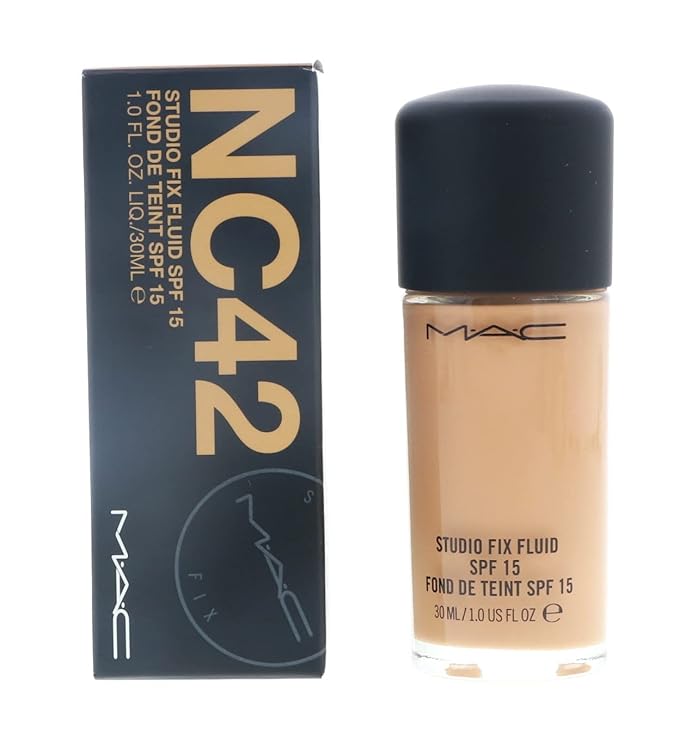 MAC Studio Fix Fluid Foundation SPF5, NC42, 1 Count, 1 Ounce-VeraVaultWomen