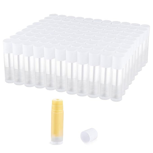 100 Pcs 5.5ml Bulk Empty Lip Balm Tubes Refillable Plastic Lip Gloss Container Travel Lipstick Tubes Chapstick Tubes Holder For DIY Homemade Lip Balm (clear)-VeraVaultWomen