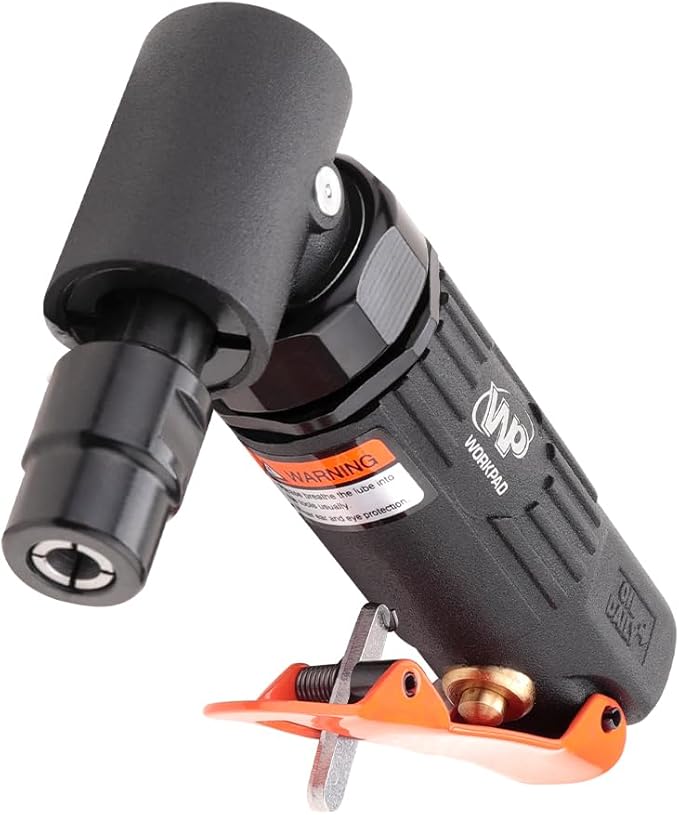 WORKPAD 12PCS Air Die Grinder Set - Straight/Angled Grinder Kit with 1/4 and 1/8 inch Collets, 10-Piece Stone Set, Pneumatic Tools