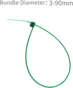 XINGO 100PCS Cable Zip Ties Heavy Duty, Premium Nylon Plastic Wire Ties with 50 Pounds Tensile Strength, Self-Locking Black Nylon Zip Ties for Indoor and Outdoor (14 inch, Green)