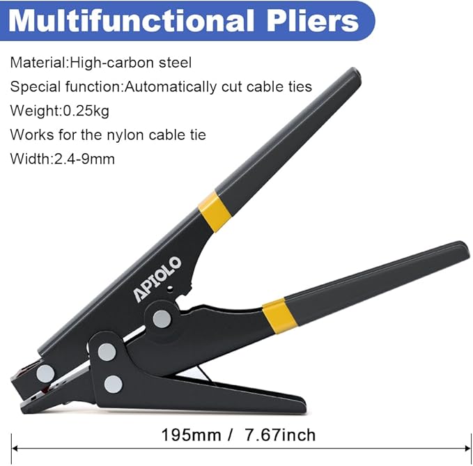 Zip Tie Gun with Adjustable Tension,Includes Cutter for Precise Trimming,Durable Cable Tie Gun for Electrical, HVAC,Industrial&Home Use,Zip Tie Tool for Cable Ties & Accessories