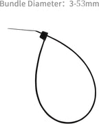 XINGO 100PCS Cable Zip Ties Heavy Duty, Premium Nylon Plastic Wire Ties with 50 Pounds Tensile Strength, Self-Locking Black Nylon Zip Ties for Indoor and Outdoor (8 inch, Black)