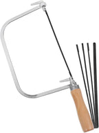 1 Set Woodworking Coping Saw U-Shaped Saw Mini Hand Coping Frame Small Carving Japanese Hand for Wood Board Plastic and Metal Cutting (With 4Pcs Replacement Blades)