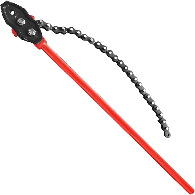 36" Chain Wrench with 29.5" Length of Chain, Heavy Duty Chain Pipe Wrench for Pipe Installation and Maintenance, Fits Max 4-inch Pipe Diameters