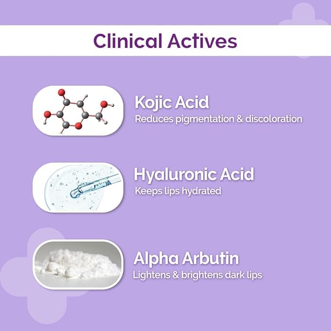 1% Kojic Acid Lip Balm With Alpha Arbutin & Hyaluronic Acid, SPF 30 PA++ for Dark & Pigmented Lips - 4g-VeraVaultWomen