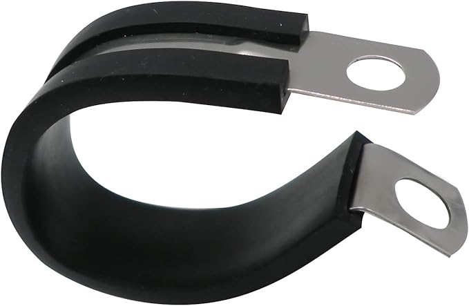1.25" Cable Clamp Stainless Steel Rubber Cushioned Insulated Metal Clamp, Tube Holder for Tube, Pipe or Wire Cord Installation (12 Pack)