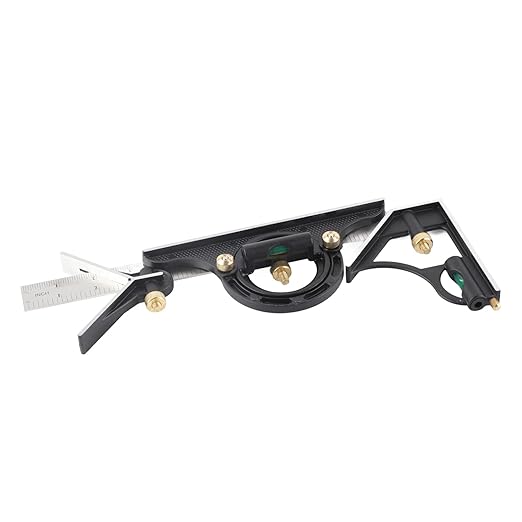 Combination Square,12 Inch Combination Square Angle Ruler, Stainless Steel Adjustable Angle Square, 90 Degree Right Angle Ruler