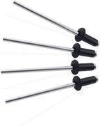 200pcs Black 1/8" x 3/8" Aluminum Blind Rivets, 3.2 x 9.5mm Pop Rivets,Aluminum Grip and Steel Mandrel