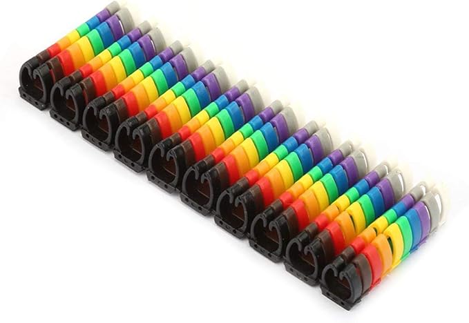 Fafeicy Wire Markers, 100 PCS KCM-6MM 6 Square, Plastic Wire Number Labels for Marking Color Coded Cables