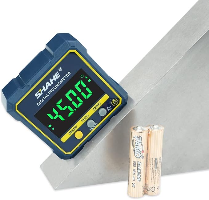 SHAHE Digital Angle Gauge Magnetic Protractor Inclinometer Level Angle Finder Angle Cube Level Box with Magnetic Base and Backlight