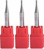 Metric Micrograin Carbide Square End Mill 2 Flute -3 PCS -0.2MM 【 ≈0.00787 inch】 HRC55° for Milling Alloy Steels Hardened Steel, Metal & More Mill Bits Sets for Professionals & DIYers