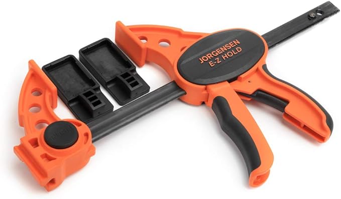 Jorgensen 6" One Hand Clamp/Spreader, 300 Lbs Clamping Force, E-Z Hold Bar Clamps Set, Medium Duty, 2-pack