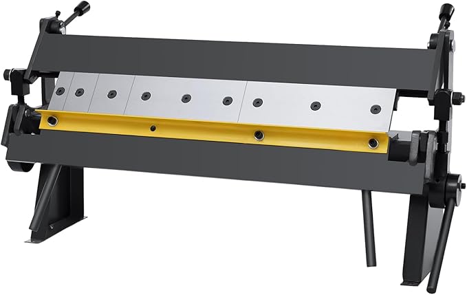 1-24'' Pan & Box Brake, 0-135° Bending Angle Sheet Metal Bender Folder Former Capable of Handling 20 Gauge Low Carbon Steel with Removable Fingers for Bending Carbon Steel Copper Aluminum Plates