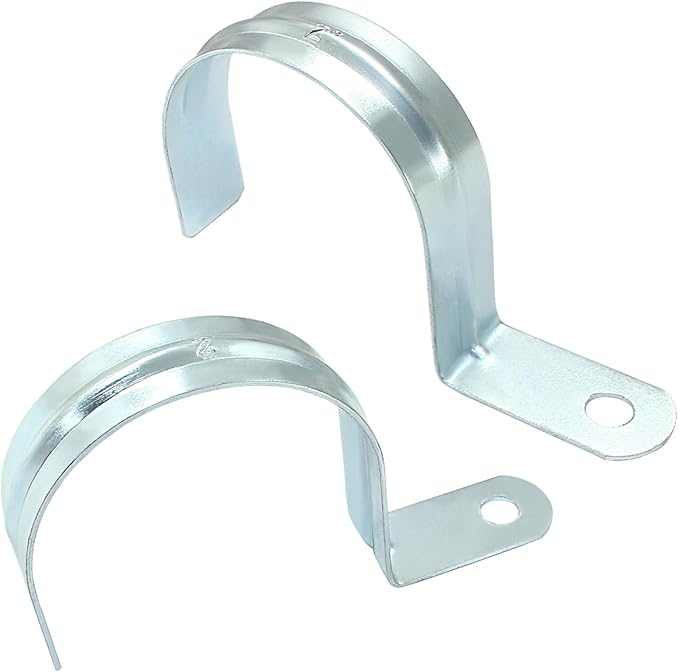 Biaungdo 12 Pcs M63 Rigid Pipe Strap, 2-1/2 Inch Zinc Plated Steel One Hole Strap Bracket Pipe Clamps Heavy Duty Conduit Clamps Tension Tube Clip Cable Clamp Hanger for Conduit, Pipe Fixing