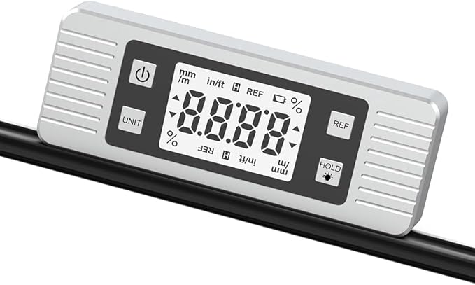 Digital Level Angle Gauge Meter Magnetic Electronic Level Angle Finder Tool Protractor Inclinometer Woodworking Tools with Magnet for Construction, Woodworking and Machinery (Silver)